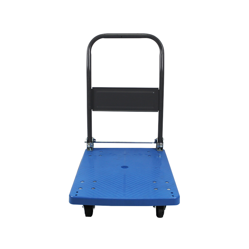 High Quality 4 Rota Plastic Platform Truck Gravis Duty Store Foldable Shelf Trolley